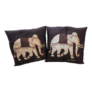 Jim Thompson Silk Elephant Pillows - A Pair