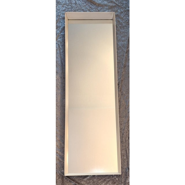 Ivory Vintage Slim Rectangular Wall Mirror, 1970s For Sale - Image 8 of 8