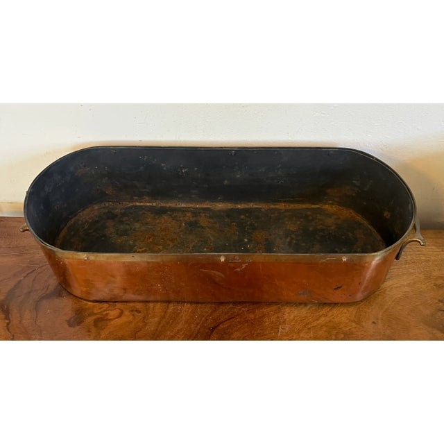 Antique English Copper and Brass Oval Jardiniere Planter For Sale - Image 10 of 12