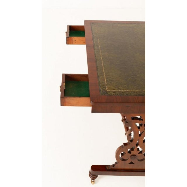 Victorian Desk with Lyre Legs, 1860s For Sale - Image 6 of 13