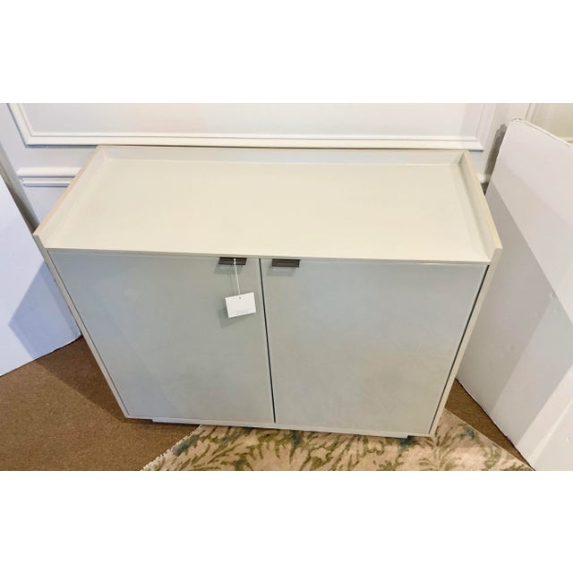 Contemporary Caracole Contemporary Gray and Beige Glass Expressions Door Chest For Sale - Image 3 of 10