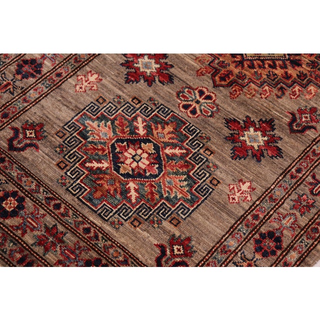 Rustic Southwestern Super Kazak Gray Wool Runner Rug- 2'6'' X 9'6'' For Sale - Image 3 of 10