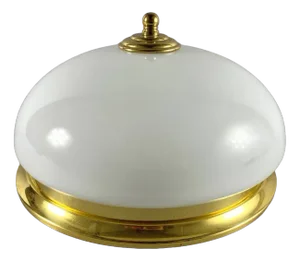 Vintage Ceiling Flush Mount Lamp with Opaline Glass Shade & Brass Fitting