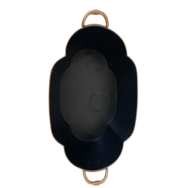 Light Yellow Williamsburg Collection Quatrefoil Floral Oval Tole Planter Cachepot. 20” For Sale - Image 8 of 10