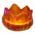 Flower Shaped Glowing Orange Glass Tealight Holder Small Petal Ring Dish 4946b For Sale