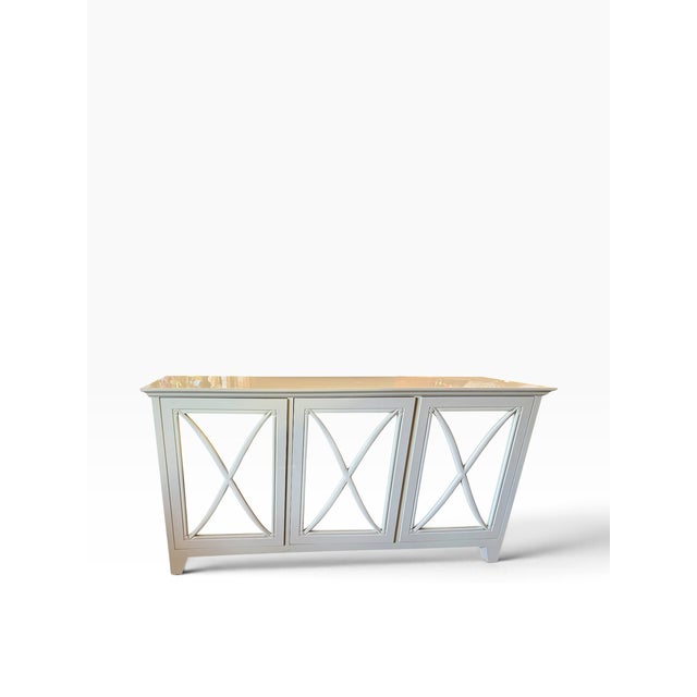 Art Deco Nancy Corzine Lombard Mirrored Credenza Dresser.