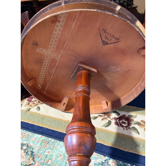Vintage Mersman Mahogany Pedestal Side Table With Paw Feet For Sale In Nashville - Image 6 of 7