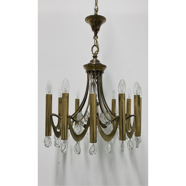 - Mid-century chandelier by Gaetano Sciolari - Produced in Italy in the 1960s - Classical design with twelve candlestick...