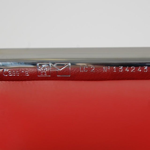 LC2 Three-Seater Sofa in Red Leather by Le Corbusier, 2010s For Sale - Image 15 of 16