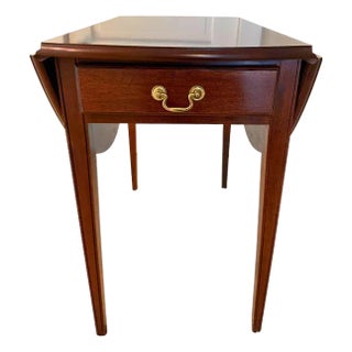 Late 20th Century, Mahogany, Hepplewhite Style, Pembroke, Folding Side Table For Sale