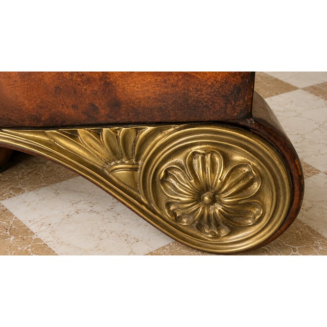 Brown Theodore Alexander 48” Burl Walnut Compass Rose Center Dining Table For Sale - Image 8 of 14