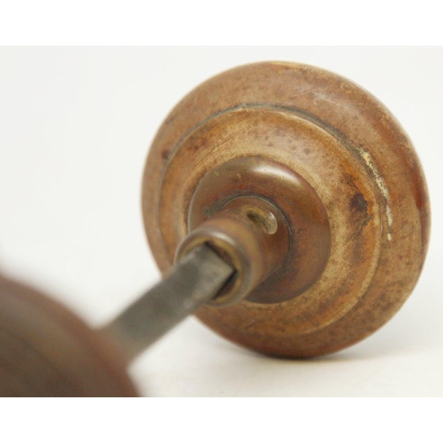 Wood Pair of Antique 1880s Mallory Wheeler Warrior Wood Door Knobs For Sale - Image 7 of 7