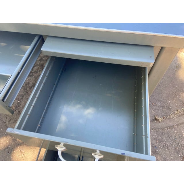 1940s Vintage Metal Tanker Desk For Sale - Image 12 of 13