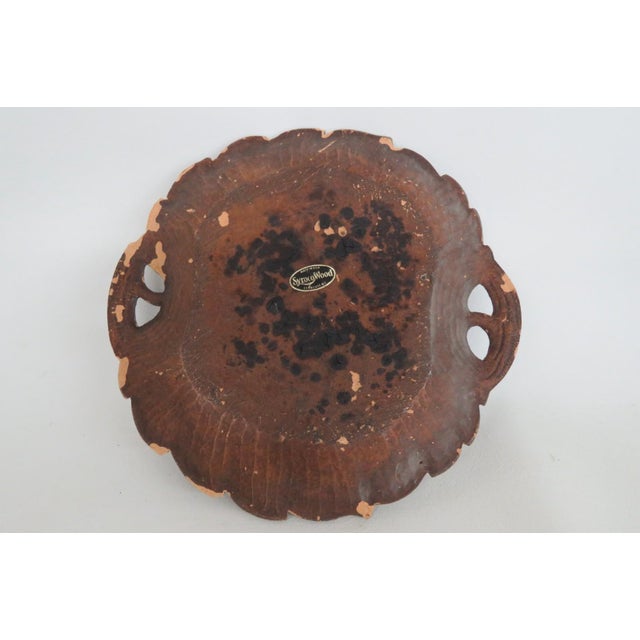 1939 Nyc Worlds Fair Handled Souvenir Plate Syroco Wood Tray Made in Usa 5152b For Sale - Image 9 of 12