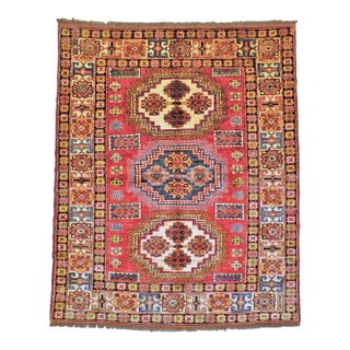 Vintage Hand Knotted Vegetable Dye Royal Chobi Afghan Area Rug. 5'2"x 6'4" For Sale