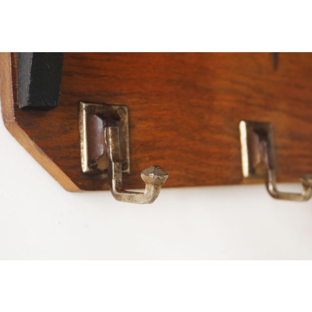 Vintage Dutch Art Deco Amsterdam School Coat Rack in Oak, 1920 For Sale - Image 4 of 8