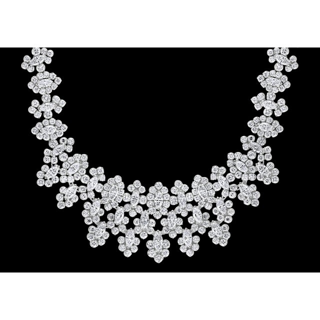 55 Ct Diamond Bridal Necklace 18 Karat White Gold 107 Gm, Estate For Sale - Image 4 of 8