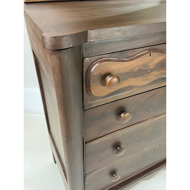 Antique American Empire Flame Mahogany Dresser For Sale - Image 16 of 17