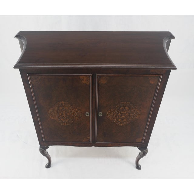 Hoof Style Feet 6 Fitted Drawers Double Door Inlay Concave Cabinet Walnut For Sale - Image 10 of 12