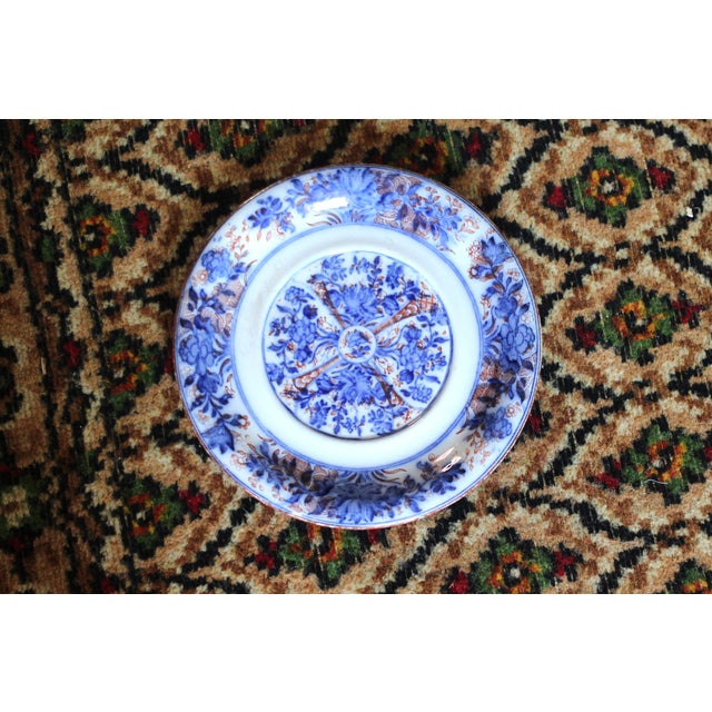 Wedgwood Wedgwood Blue Ningpo Plate Luncheon Plate - Flow Blue For Sale - Image 4 of 9