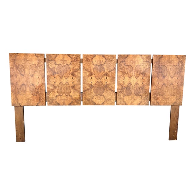 Vintage Modern Burl King Headboard by Milo Baughman for Lane For Sale