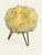 Three-Legged Stool with Brass Legs and Yellow Faux Fur, 1960s, in Very Good conditions. Designed 1960 to 1969