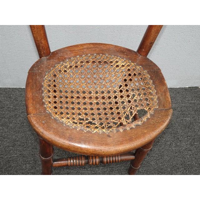 Brown Antique Barstool Cane Childs High Chair ~ French Farm House Chic For Sale - Image 8 of 12