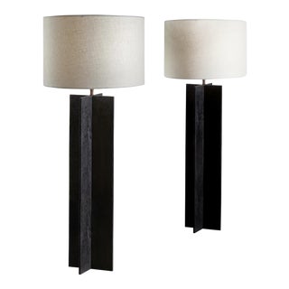 “Croisillon" Style Crosspiece Floor Lamps - A Pair For Sale