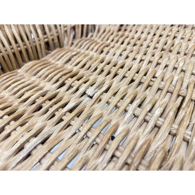 Brown Sculptural Italian Wicker Armchair For Sale - Image 8 of 9