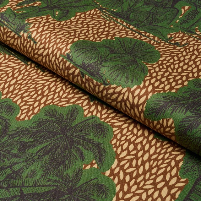 Schumacher Sample - Schumacher Tropical Safari Print Fabric In Orinoco Verdant Oasis For Sale - Image 4 of 5