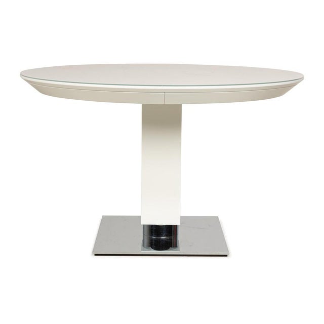 Bacher Todo Wood Glass Dining Table White For Sale - Image 10 of 12
