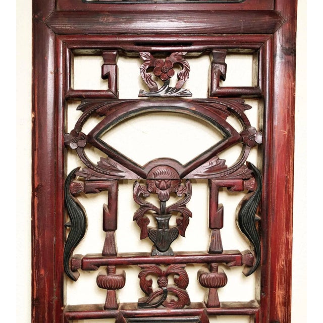 Antique Chinese Screen Panels 3571 Cunninghamia Wood, 1800-1849 - Set of 2 For Sale - Image 11 of 12