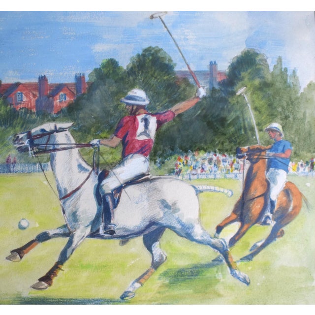 British Polo Match #3 Watercolour by Helen Anderson (British, 20th Century) For Sale - Image 4 of 5