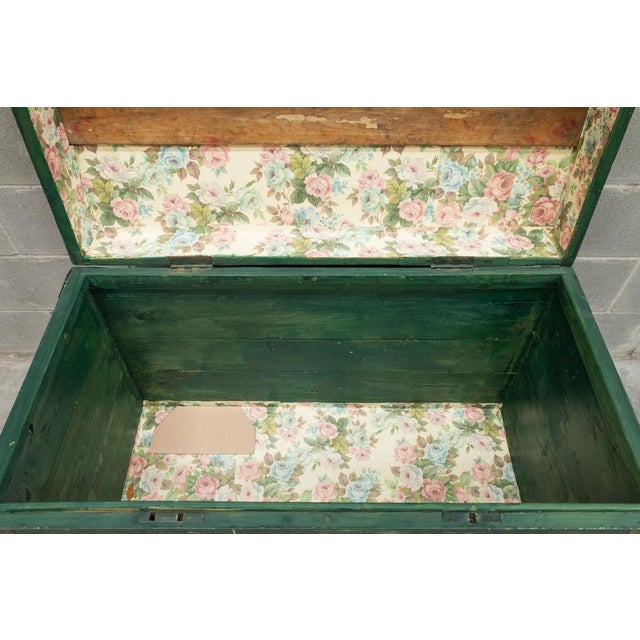 Green Wooden Trunk For Sale - Image 6 of 9