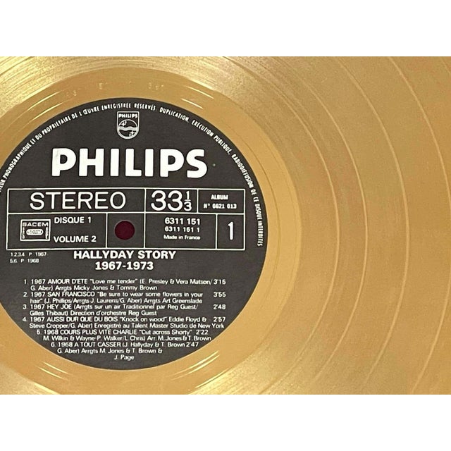 Official Gold Record Award France Johnny Halliday Story 1967-1973 Vol.2 For Sale - Image 16 of 16