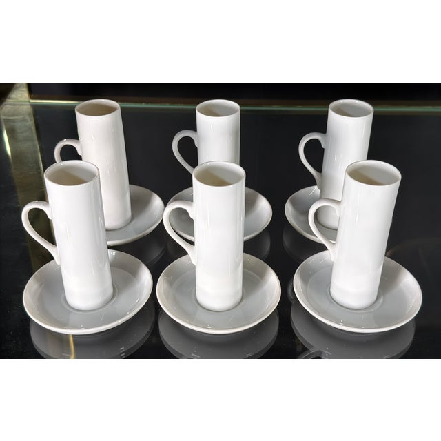 1960s LaGardo Tackett for Schmid Porcelain Demitasse Espresso Cups and Saucers, 1960s - Set of 6 For Sale - Image 5 of 7