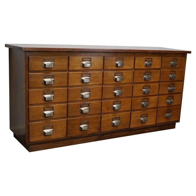 Mid-20th Century German Industrial Oak Apothecary Cabinet For Sale - Image 15 of 15