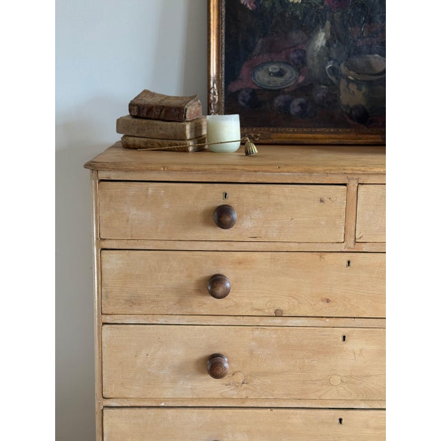 Large Antique English Pine Dresser/Chest of Drawers For Sale - Image 4 of 6