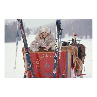 Slim Aarons, Slim Aarons, Skiing in St Moritz, Limited Edition Estate Stamped Photographic Print, 1970s For Sale