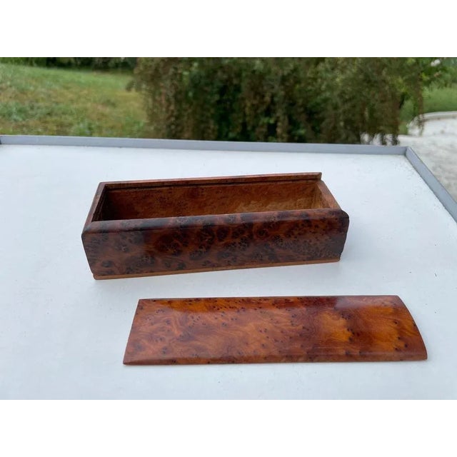 Decorative Brown Box in Light Wood, France, 1970s For Sale - Image 6 of 9