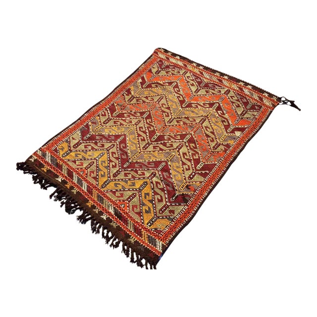 Vintage Turkish Kilim Rug - 34" X 54.5" For Sale