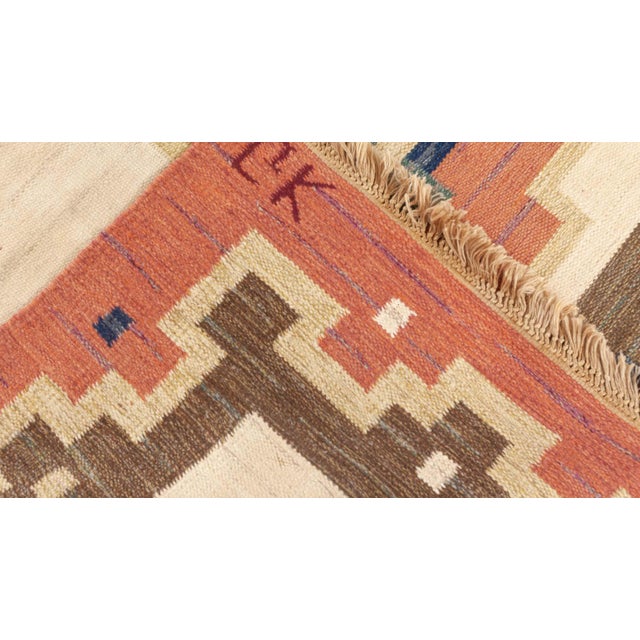 Doris Leslie Blau Vintage Swedish Flat Weave Rug Signed by 'Gk' For Sale In New York - Image 6 of 6