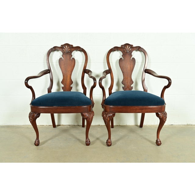 Smith & Watson Georgian Carved Mahogany Armchairs, Pair For Sale - Image 14 of 14