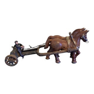 Antique Cast Iron Horse Drawn Carriage Cart Early 1900s For Sale