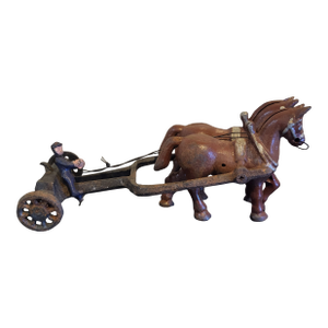 Antique Cast Iron Horse Drawn Carriage Cart Early 1900s