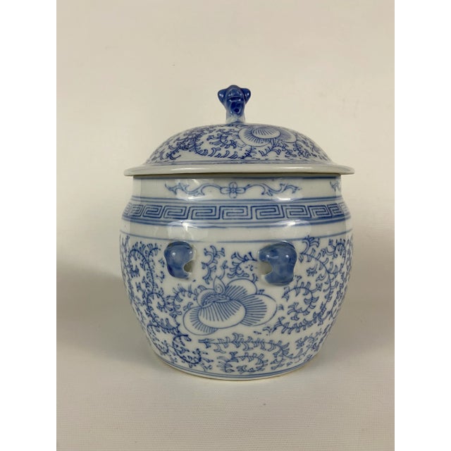 Blue and White Chinese Porcelain Covered Hot Pot For Sale - Image 4 of 8