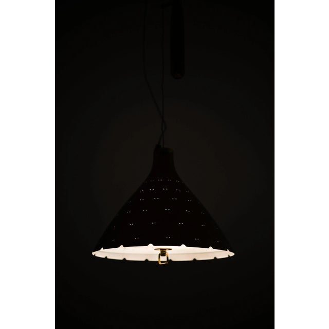 Pendant Lamp in Brass and Glass by Paavo Tynell, 1950s For Sale - Image 4 of 6