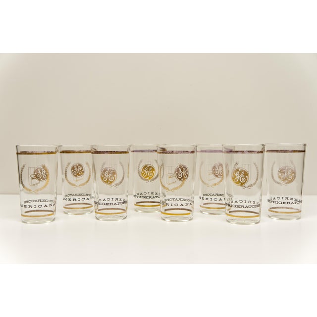 Mid Twentieth Century Modern Ge Americana Refrigerators Tumblers Set of 8 For Sale In Louisville - Image 6 of 6