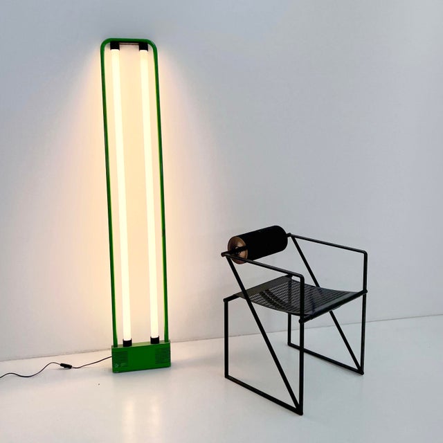 Green Green Double Neon Lamp by Gian N. Gigante for Zerbetto, 1980s For Sale - Image 8 of 13