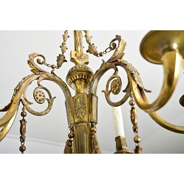 French 19th Century Gilt Bronze Chandelier For Sale - Image 16 of 16